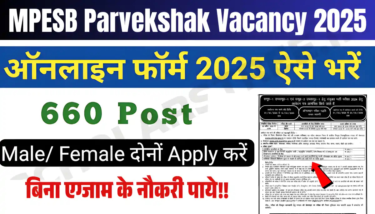 MPESB Parvekshak Vacancy 2025: 660 पद खाली, जानें आवेदन की तारीख और पूरी डिटेल्स!